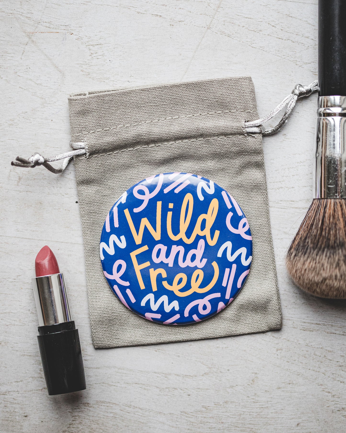 Wild and Free 75mm Pocket Mirror