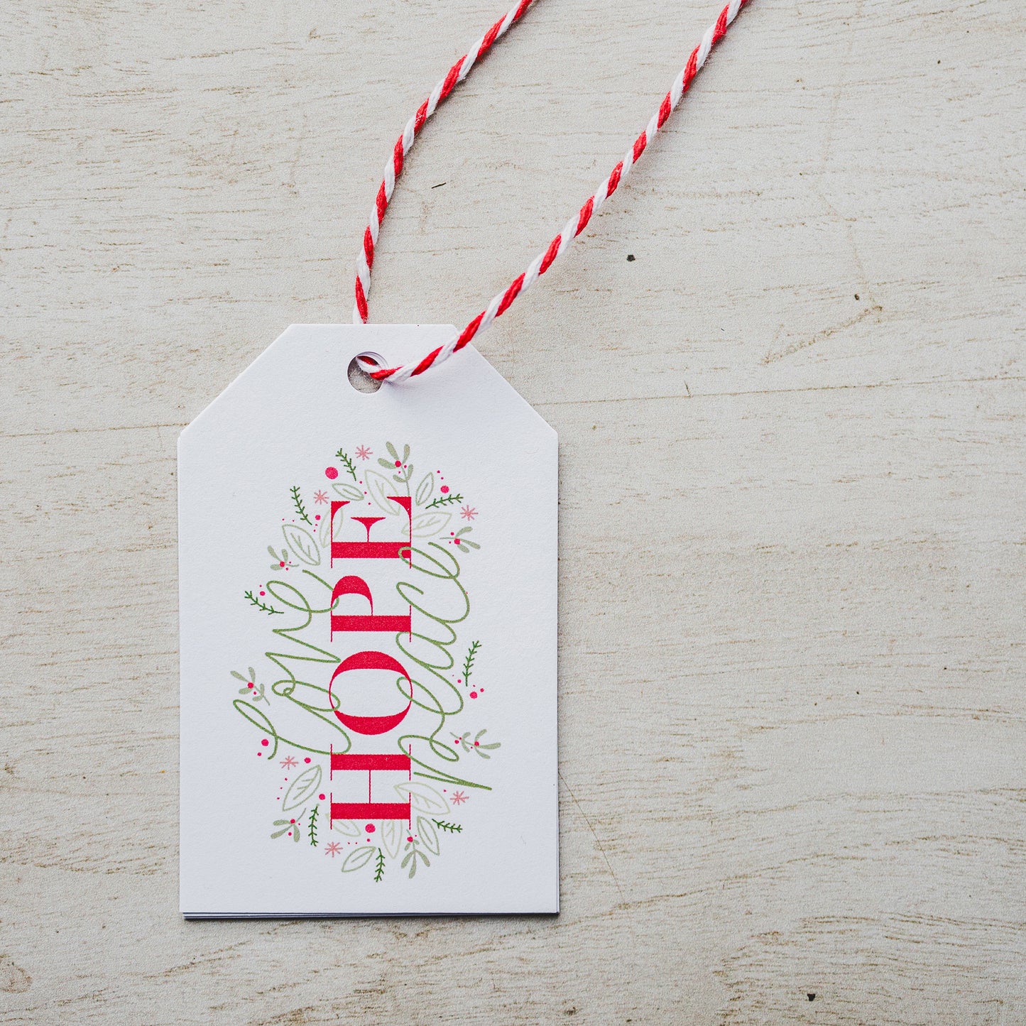 Love Hope Peace - Recycled Card Gift Tags