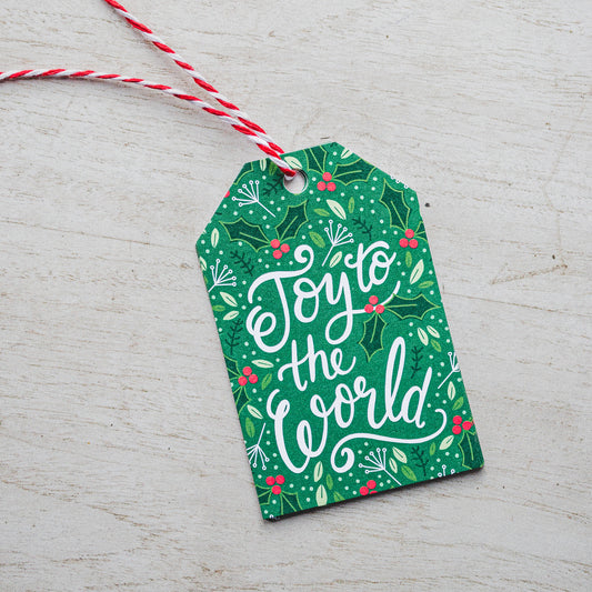 Joy To The World - Recycled Card Gift Tags