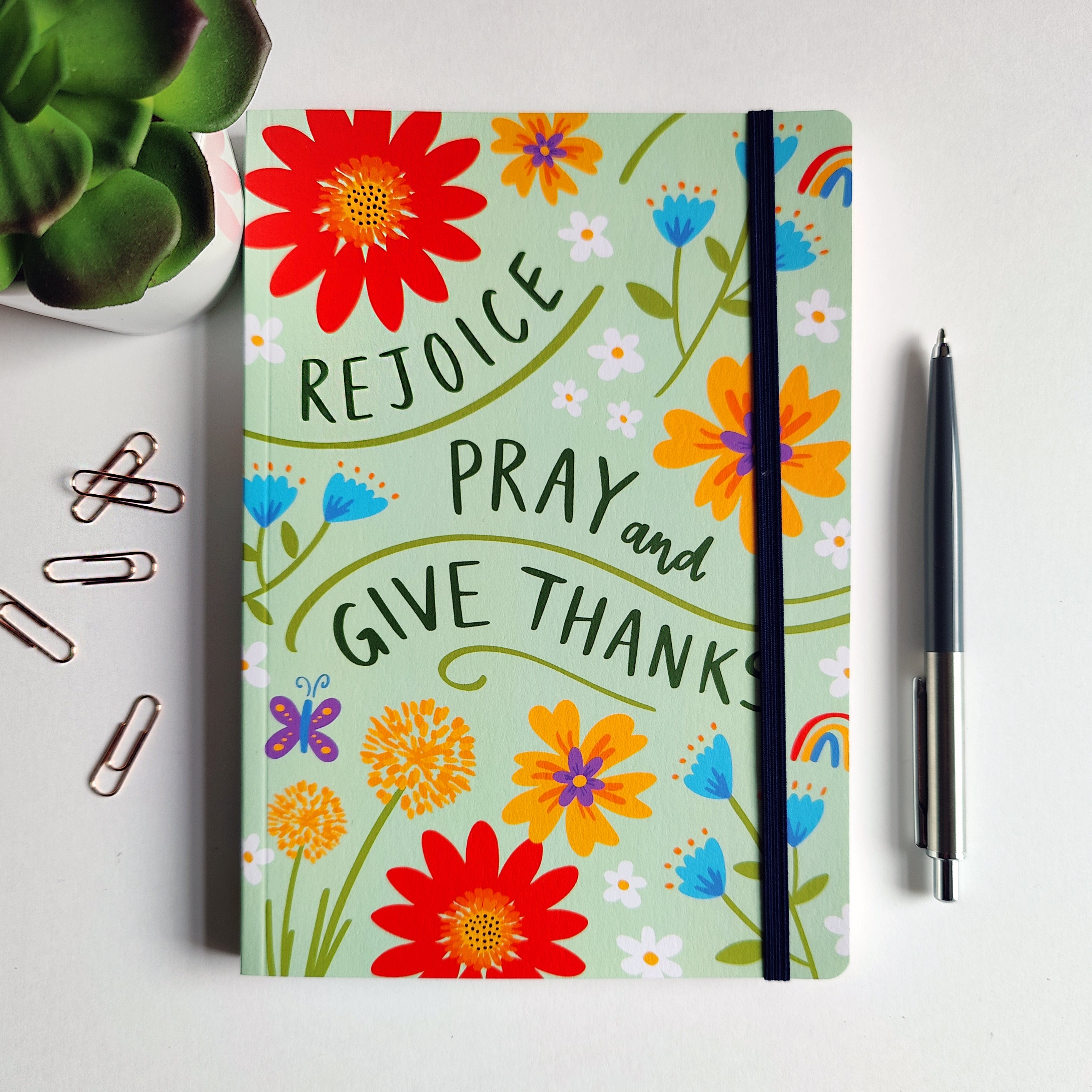 Rejoice - Lined Journal – Olive Leaf Design
