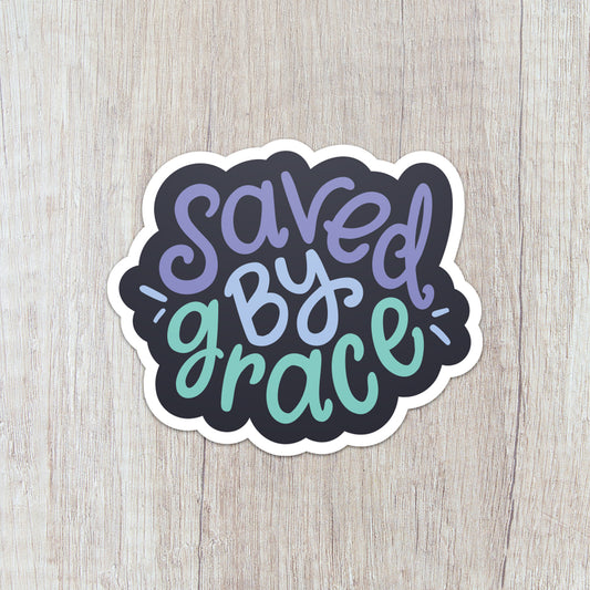 Saved By Grace Vinyl Sticker